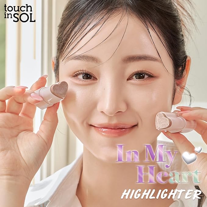 Touch in Sol In My Heart Stick (Moonlight Beam) – Cream Highlighter Stick for Eyes, Lips & Cheeks – Korean Makeup Glow Stick – Long Lasting, Multi-Use Highlight for Natural Radiance, K beauty, 0.12 Oz-Velvo Beauty