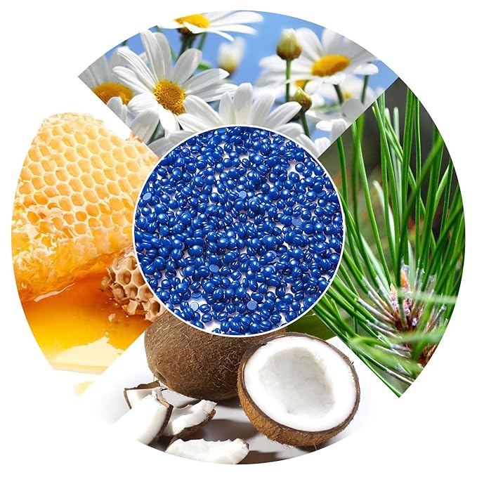 Hard Wax Beads for Hair Removal, Yovanpur Wax Beads for Sensitive Skin, Har Wax Beans for Coarse Hair, Waxing beads for Face, Eyebrow, Body, Bikini, Brazilian At Home 300g (10 Oz)/bag (Blue)-Velvo Beauty