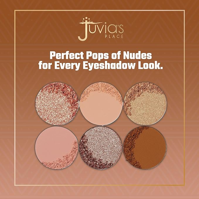 Juvia's Place Palette The Nudes - Neutral Hues, Blush, Sand, & Shimmer, Professional Eye Makeup, Pigmented Palette for Eye Color & Shine, Pressed, Shades of 6-Velvo Beauty