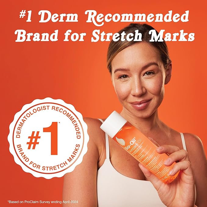 Bio-Oil Skincare Body Oil Serum for Scars and Stretch Marks, Face and Body Moisturizer with Vitamin E & A for Sensitive Dry Skin, Dermatologist Recommended, Non-Comedogenic, 4.2 Oz-Velvo Beauty