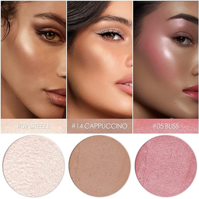 3 Pcs LIGHT-MEDIUM Contour Stick Set,Cream Blush & Highlighter Bronzer Pen,Long Lasting & Smooth Natural Face Contouring Illuminator,Professional Makeup Kit for All Skin-Velvo Beauty
