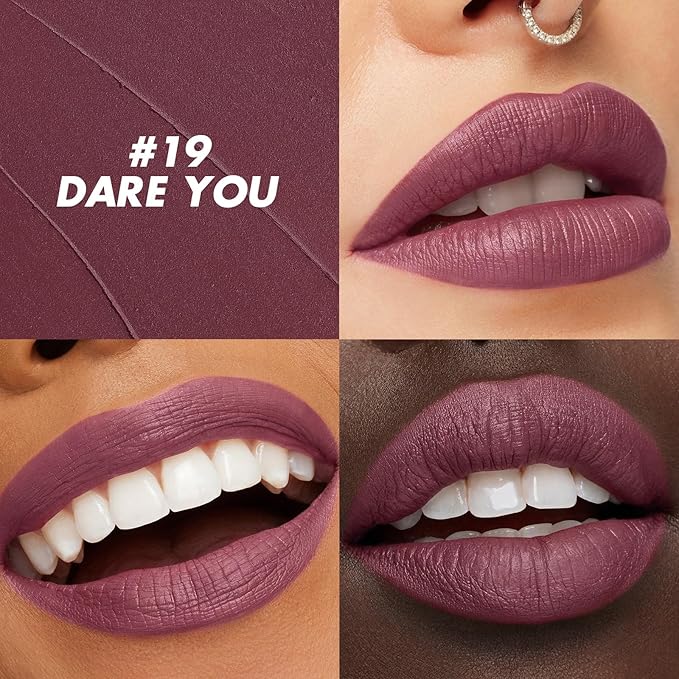 FOCALLURE Ultra Chic Matte Lipstick,Rich Vitamin E Lip Crayon,Lightweight Matte Color without Drying or Fading,Long Lasting Waterproof Lips Makeup,DARE YOU-Velvo Beauty