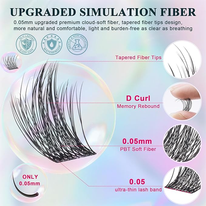 Lash Clusters Wispy - Lash Clusters,30D 40D Lash Clusters For Natural Look WideSpan 8-16MM Eyelash Clusters D Curl Lash Clusters For DIY Lashes At Home-Velvo Beauty