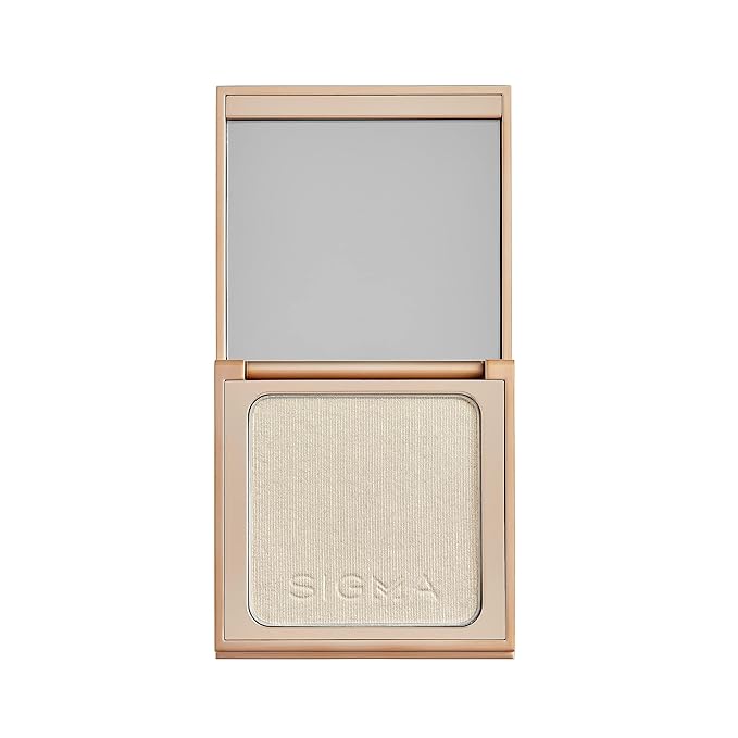 Sigma Beauty Highlighter Makeup – Illuminating Highlighting Powder for Face, Sheer Glimmer Face Highlighter for Cheeks, Cupid’s Bow, & Brow Bone (Moonbeam, Rich Pearl Metallic)-Velvo Beauty