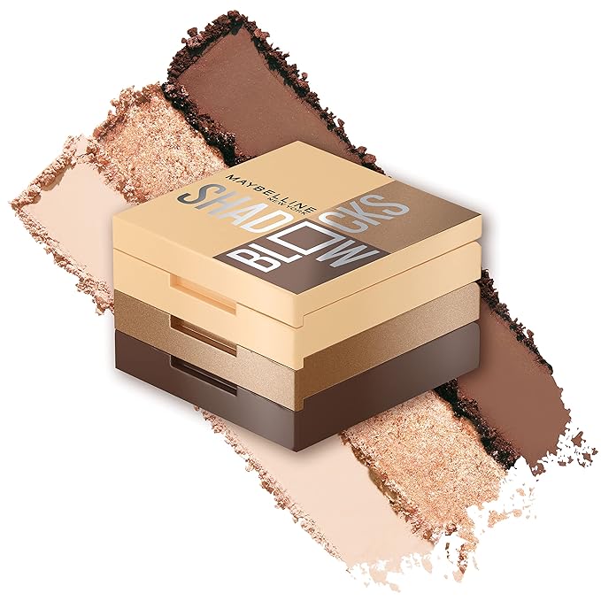 Maybelline New York Shadow Blocks Shadow Blocks Eyeshadow Palette, Stacked Eye Shadow Trio, North 3rd & Bedford Ave, 0.08 oz-Velvo Beauty