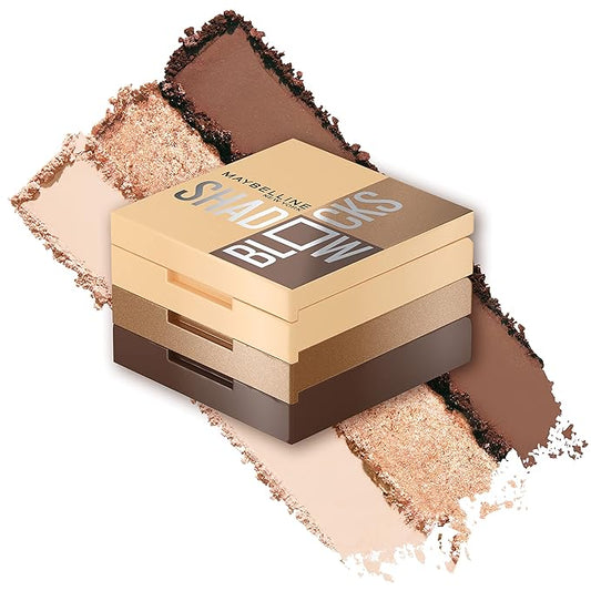 Maybelline New York Shadow Blocks Shadow Blocks Eyeshadow Palette, Stacked Eye Shadow Trio, North 3rd & Bedford Ave, 0.08 oz-Velvo Beauty