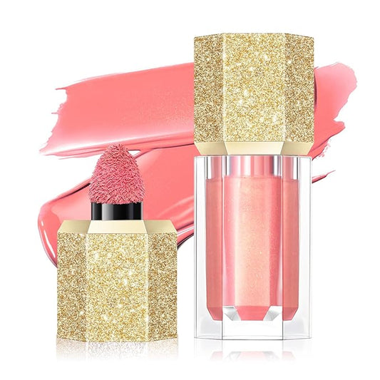Soft Cream Blush, Liquid Blush for Natural Dewy Blush Makeup, Lightweight Blush for Cheeks, Long-Wearing Smudge Proof Liquid Blush Makeup, Cream Liquid Cream Blush Makeup - Foggy Pink-Velvo Beauty