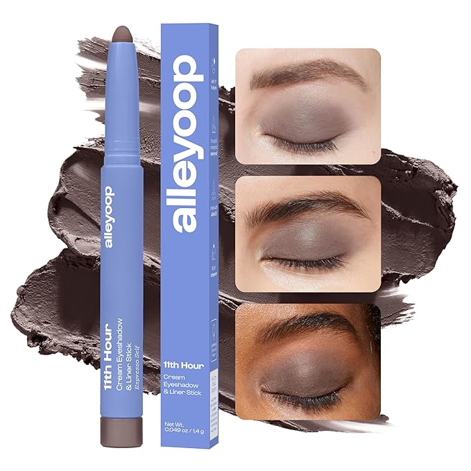 ALLEYOOP 11th Hour Cream Eye Shadow Sticks - Espresso Self (Matte) - Award-winning Eyeshadow Stick - Smudge-Proof and Crease Proof for Over 11 Hours - Easy-To-Apply and Compact for Travel, 0.05 Oz-Velvo Beauty