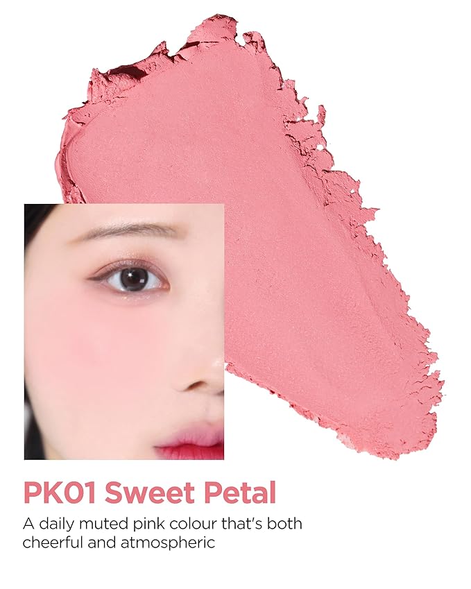 THESAEM Jelly Blusher PK01 Sweet Petal - Velvety Finish Soft Jelly Powder Cheek - Easy Blending Formula- Lightweight, Smooth, Natural Buildable Blusher-Velvo Beauty