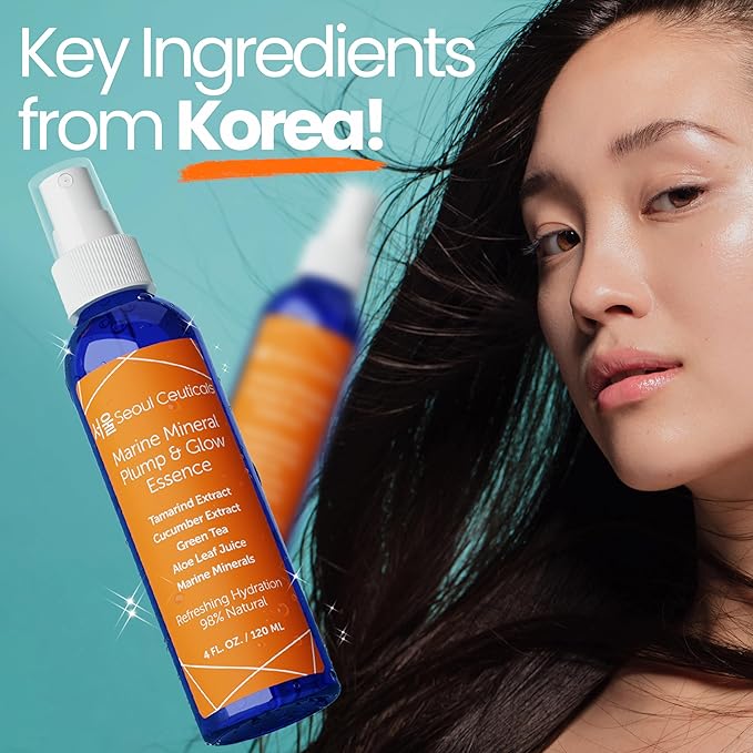 SeoulCeuticals Korean Skin Care Essence Toner - K Beauty Skincare Spray Mist For Face Contains Cucumber Extract and Marine Minerals + Organic Aloe - Get That Healthy Youthful Glow-Velvo Beauty