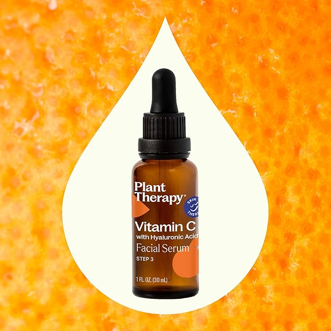 Plant Therapy Vitamin C Face Serum & Hyaluronic Acid, Anti-Aging Serum with Ferulic Acid, Vitamin E, Serum for Fine Lines & Wrinkles, 1 oz-Velvo Beauty