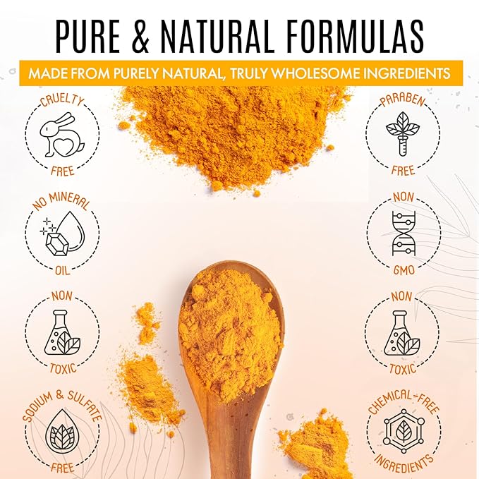 Turmeric Skincare Set - Turmeric Skin Care Products Brightening & Acne - Turmeric Skin Care Kit, Turmeric Skin Care Set - Turmeric Cleanser, Body Scrub, Face Cream & Facial Serum-Velvo Beauty
