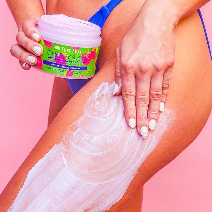 Tree Hut Cherry Rave Whipped Shea Body Butter | Long-lasting Hydration Leaves Skin Feeling Soft & Moisturized | Limited Edition Fall | Nourishing Essential Body Care | 8.4 fl oz.-Velvo Beauty