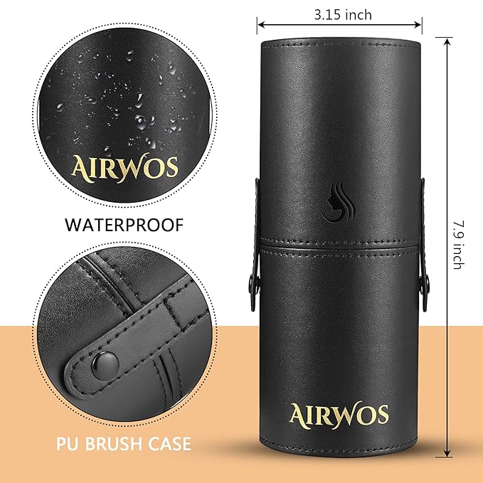 AIRWOS® Makeup Brushes Set Professional 14Pcs Makeup Brushes Pearl Flash Handles Premium Synthetic Foundation Face Powder Brush Blending Eyeshadow Concealers Makeup Brushes MakeUp Brushes with Case-Velvo Beauty