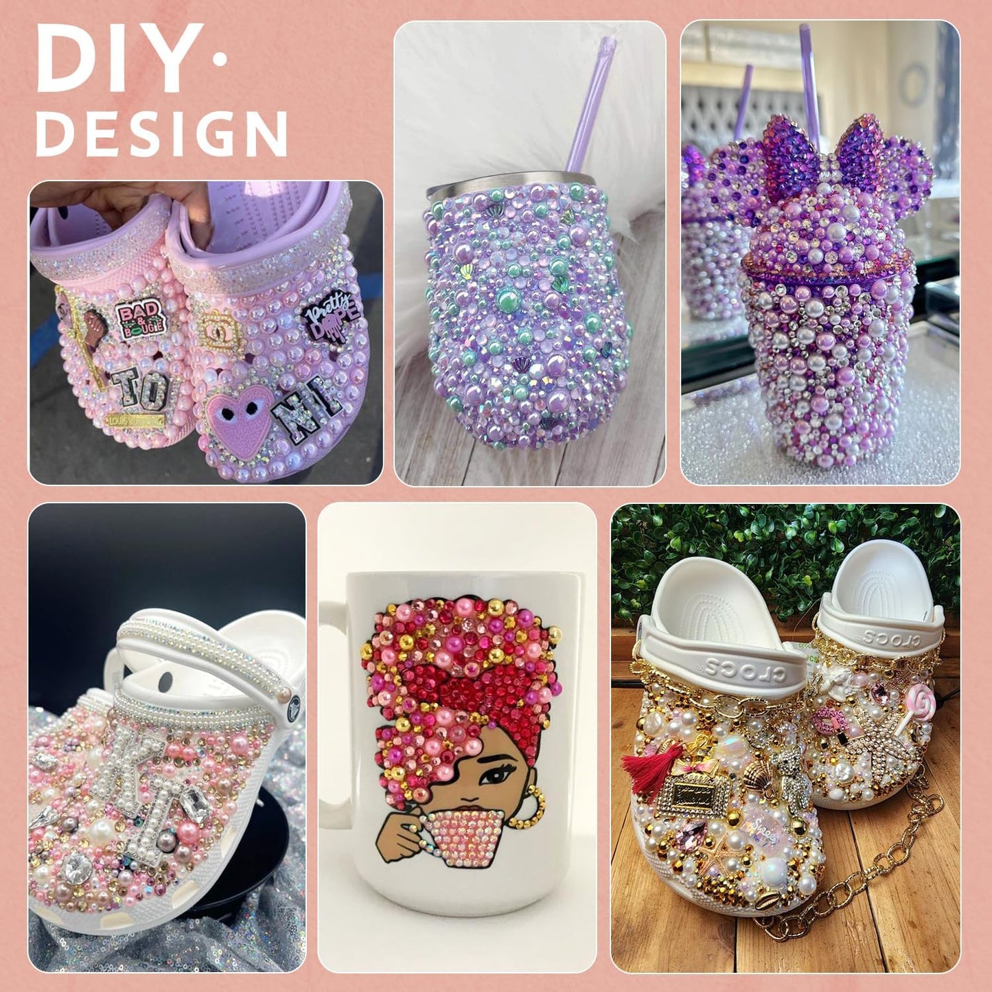 9000PCS Flatback Pearls and Rhinestones for Crafting, Purple 3-10mm Resin Rhinestones and Half Pearls for Bedazzling, Nail Art and Dec with 3pcs B7000 Jewelry Glue, Tweezer and Pickup Pencil-Velvo Beauty