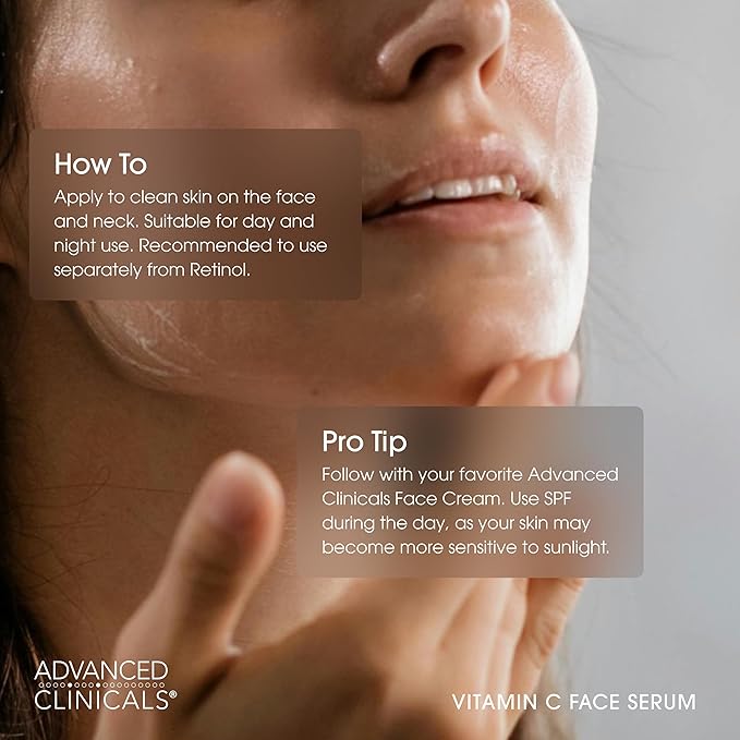Advanced Clinicals Brightening Vitamin C Serum For Face With Glycolic Acid + Lactic Acid | Vitamin C Eye Serum Face Moisturizer For Improving Look Of Dark Spots & Uneven Complexion, 2-Pack-Velvo Beauty