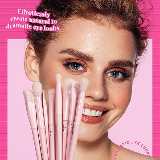 Jessup Pink Makeup Brushes Set 14Pcs Make up Brushes Premium Vegan Foundation Concealer Blush Eyeshadow Eyeliner Powder Highlighter Blending Face Brush Set with Gift Box, T495-G-Velvo Beauty