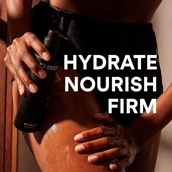 HigherDOSE Ritual Oil - Ayurvedic Daily Nourishing Body Oil for Dry Skin - Moisturizing Body Oil Enriched with Sea Buckthorn & Essential Oils to Deliver Nourished, Toned & Glowing Skin (5 Fl Oz)-Velvo Beauty