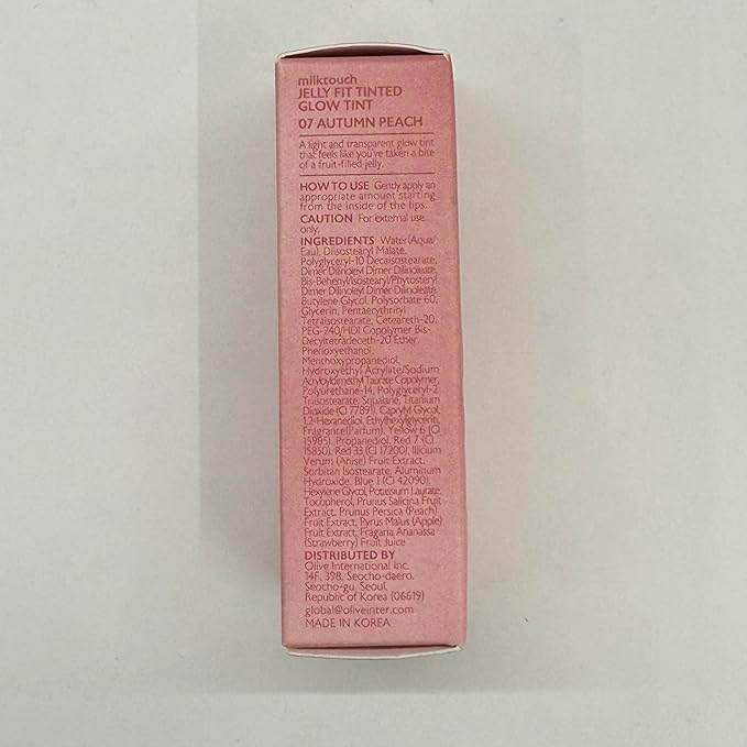 MILKTOUCH Jelly Fit Lip Tint (07 Autumn Peach) with Cooling Plumping Effect and Water-Based Non-Sticky Texture | Long Lasting Korean Beauty Lipstain Tinted Gloss Oil Brown K Makeup-Velvo Beauty