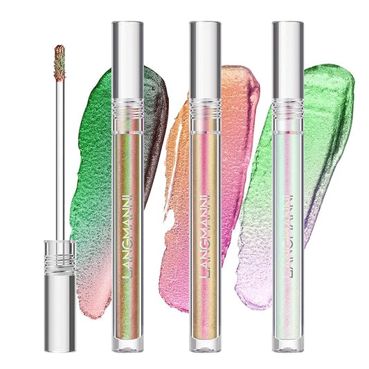 Jolilab Metallic Liquid Chameleon Eyeshadow, Multi-Dimensional Eye Looks, Long-lasting Holographic Glitter Multichrome Eyeshadows Makeup (#002+006+013)-Velvo Beauty