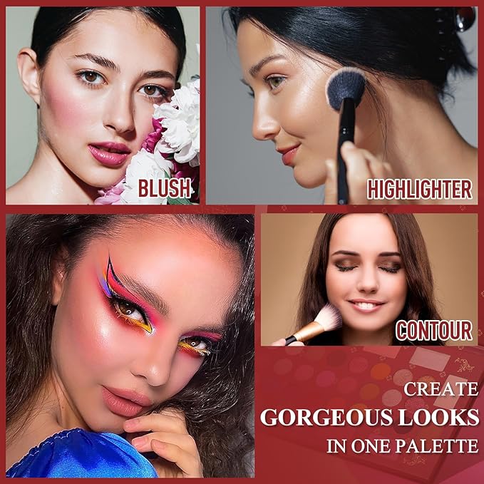UCANBE Eyeshadow Makeup Palette, 36 Color Matte Shimmer Glitter Eye Shadow Highlighter Contour Blush Powder, High Pigmented Long Lasting Waterproof Pallet for Weddings, Celebrations & Daily Use-Velvo Beauty