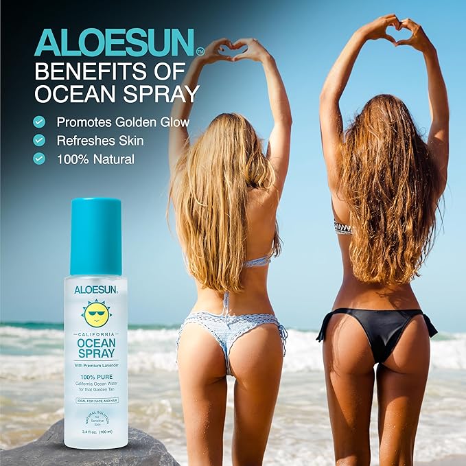 Ocean Spray | Pure California Sea Salt Water Face Mist Infused with Organic Lavender Essential Oil for Tanning | Hair & Scalp Exfoliating Solution | Facial Moisturizer | Travel Size 3.4 Fl Oz-Velvo Beauty