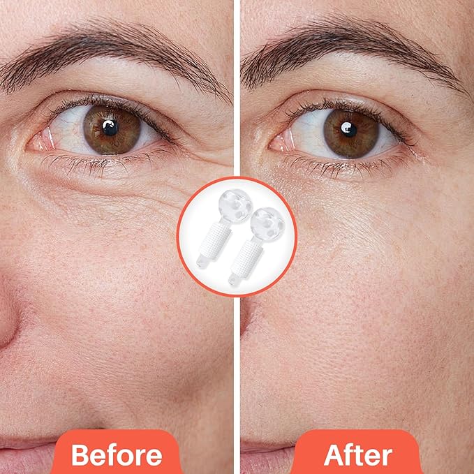 Ice Globes & Ice Roller for Face and Eyes - Facial Massage Tools for Skin Care, Reduce Wrinkles & Puffiness, Cooling Globes & Roller Ball for Glowing Skin 2PCS (White)-Velvo Beauty