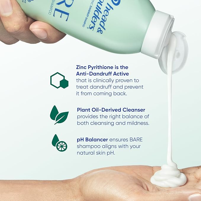 Head & Shoulders BARE Dandruff Shampoo Twin Pack, Soothing Hydration, Sulfate-Free, Silicone-Free, Dye-Free, Eco-Friendly Bottles, Safe for All Hair Types, 13.5 Fl Oz Each (Set of 2)-Velvo Beauty