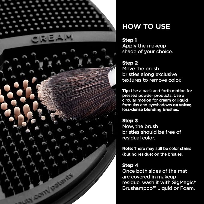 Sigma Switch by Sigma Beauty – Silicone Makeup Brush Cleaner for Switching Shades and Pigments, Switch Cleaning Mat for Superior Makeup Brush Cleaning Mid-Application (Travel Size)-Velvo Beauty