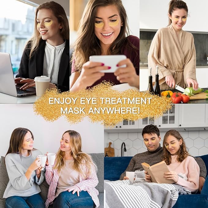 Under Eye Patches for Puffy Eyes: 60PCS Collagen Eye Gels Pads - 24K Gold Under Eye Mask - Reduce Dark Circles & Bags - Skin Eye Care Products-Velvo Beauty