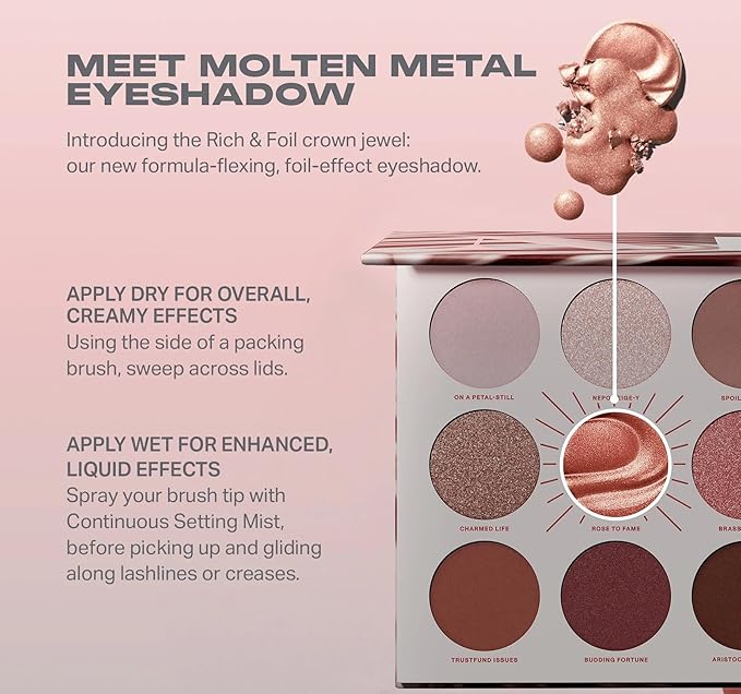 Morphe Rich & Foiled Artistry Palette - Foil-Effect Eyeshadow Palette with Matte, Shimmer & Foil Finishes - Mauve & Pink Eyeshadow with Luminous Payoff - Rose to Fame (0.35 oz)-Velvo Beauty