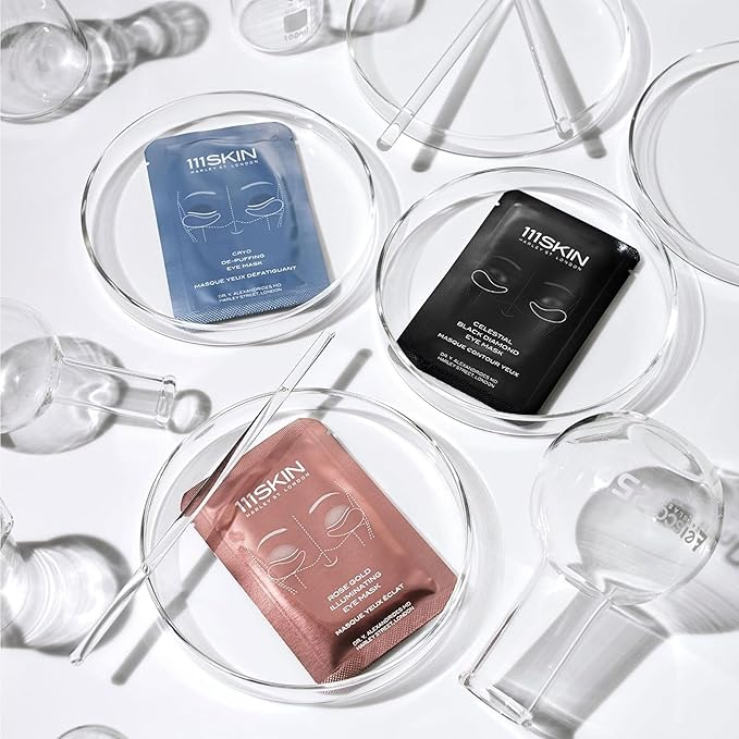 111SKIN Black Diamond Eye Mask, Hydrating Under Eye Patches for Dark Circles with Retinol, Hyaluronic Acid & Niacinamide, Helps Lift & Firm the Appearance of Fine Lines & Undereye Area, 8 Pairs-Velvo Beauty