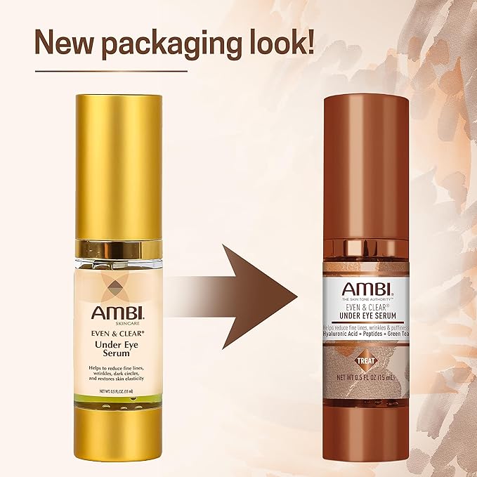 Ambi Even & Clear Under Eye Serum for All Skin Types Anti Aging Formula Features Peptides, Hyaluronic Acid, and Vitamin A to Help Reduce Fine Lines, Wrinkles, and Dark Circles , 0.5 Ounce-Velvo Beauty