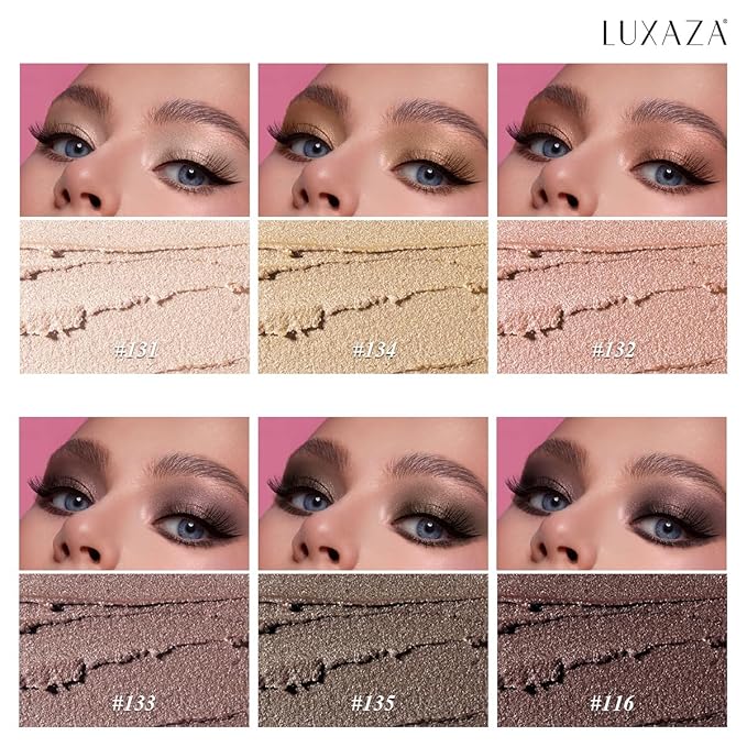 Pink Eyeshadow Stick Makeup 6PCS Set, Light Metallic Shimmer Cream Eye Shadow Eyeliner Brightener Pencil Crayon - PINK OCEAN-Velvo Beauty
