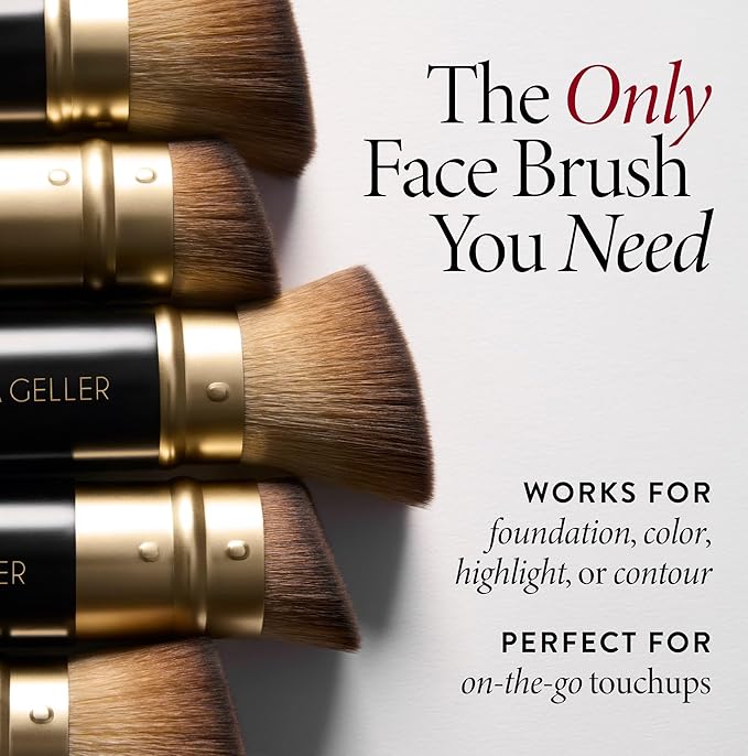 LAURA GELLER NEW YORK Retractable Black Kabuki Brush for Liquid, Cream and Powder Face Makeup With Aluminum Handle-Velvo Beauty