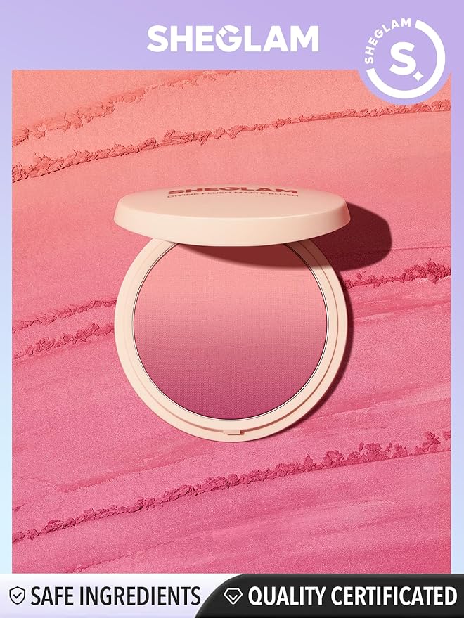 SHEGLAM Divine Flush Matte Blush Powder Highly Pigmented Non-Fading Long Lasting Glowing Lightweight Natural Blush Face Makeup Party Blush-Insta Flame-Velvo Beauty