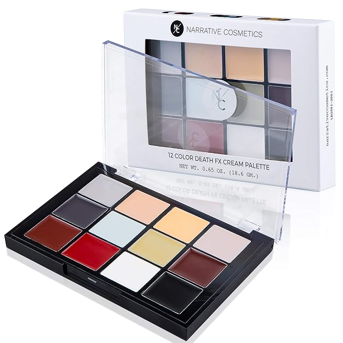 12-Color Death FX Cream Palette, Professional Quick Drying Waterproof SFX Makeup for the Stage, Film, Costumes, Cosplay, Halloween-Velvo Beauty