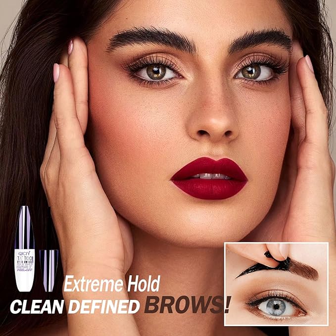 2025 New Tattoo Eyebrow Gel Easy Peel Off for Women, Upgrade Eyebrow Tattoo Peel Off, Transfer-proof Eyebrow Gels Waterproof for All Skin Types (Light Brown)-Velvo Beauty