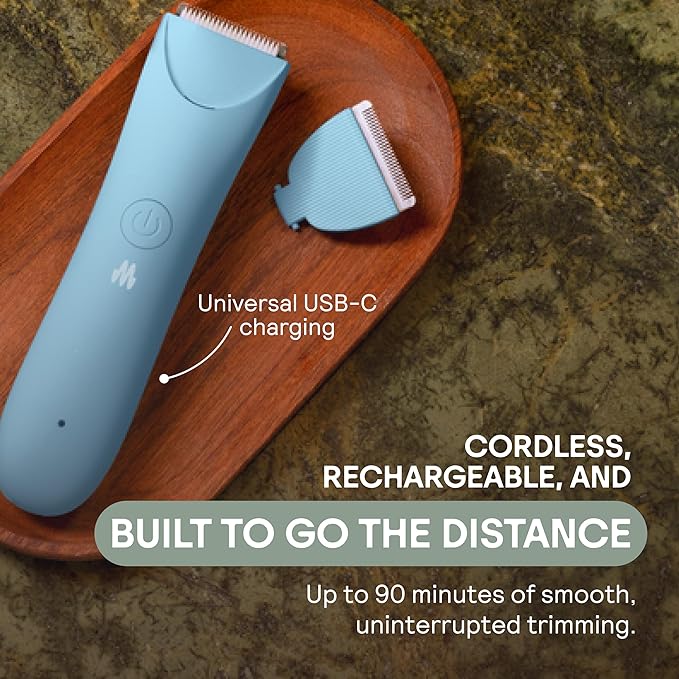 MERIDIAN Slimmer Trimmer – Electric Razor for Women, Bikini Line & Pubic Hair Trimmer, Rechargeable & Waterproof, Painless, Flawless Shave for Sensitive Skin, Gentle, Quiet & Travel-Friendly, Sage-Velvo Beauty