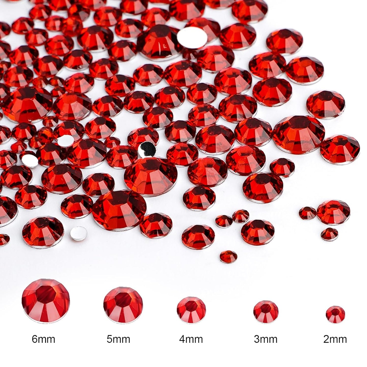 Canvalite 25000PCS Resin Jelly Rhinestones for Crafting,Red Flatback Gems, Bedazzling Crystal with 5Pcs 2.5g B7000 Jewelry Glue and Tweezers and Dotting Pen for DIY Crafts Clothing Shoes Nail Art-Velvo Beauty