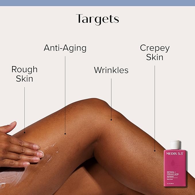 Medix 5.5 Retinol Body Lotion Firming Moisturizer | Crepey Skin Care Treatment | Retinol Body Cream | Firming Cream Targets Look Of Crepe Skin, Wrinkles, & Sagging, 3 Fl Oz Travel Size, 3-Pack-Velvo Beauty