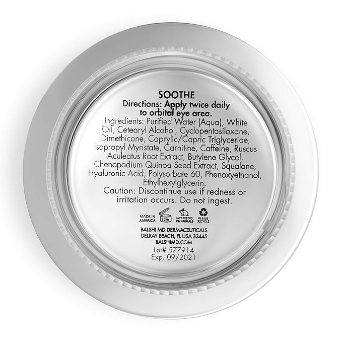 Soothe Intense Repair Eye Cream - Treatment for Dark Circles, Puffiness, and Wrinkles, Hyaluronic Acid, Caffeine, Eye Cream for Puffy Eyes, 0.5 oz/15g-Velvo Beauty