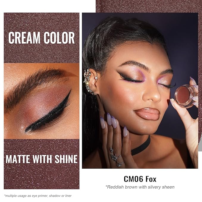 Oulac Matte Eyeshadow 3-in-1 Eyeshadow Eye Primer&Eyeliner Highly Pigmented Waterproof Smudge-proof Long Lasting Wear Smooth&Blendable Formula for Natural Look,Vegan & Cruelty-Free,CM06-Velvo Beauty