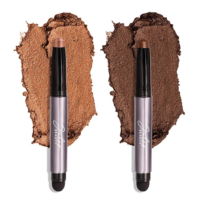 Julep Eyeshadow 101 Crème-to-Powder Eyeshadow Stick Duo, Copper Shimmer & Cocoa Shimmer-Velvo Beauty