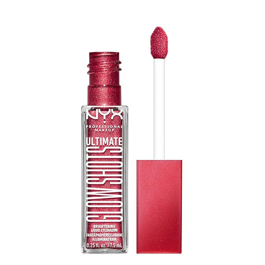 NYX PROFESSIONAL MAKEUP Ultimate Glow Shots, Liquid Eyeshadow, Long-Lasting Shimmer Eye Shadow with Vitamin C - Raspberry Rave-Velvo Beauty