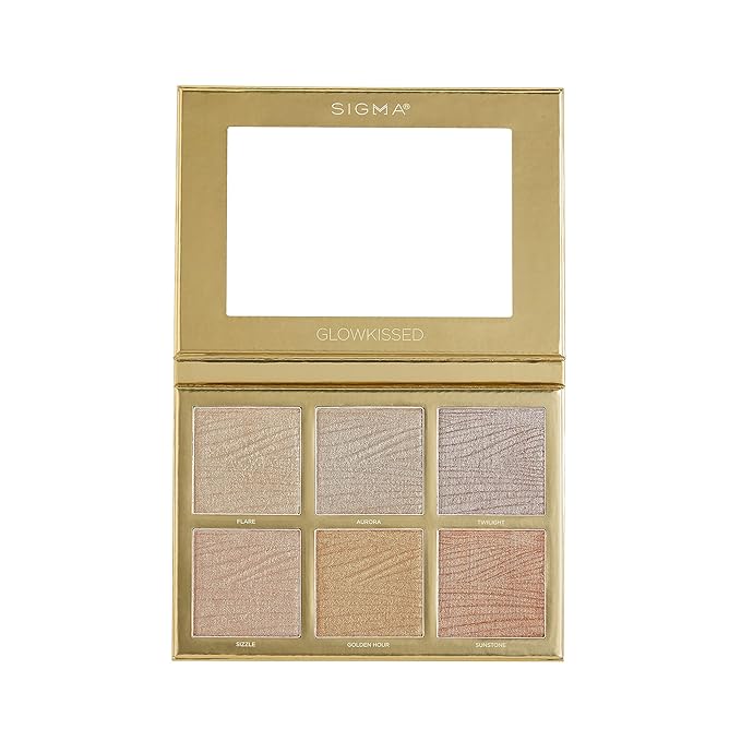Sigma Beauty GlowKissed Highlight Palette | Highlighted Warm Tones | Glow Vibes, Mirror Included-Velvo Beauty