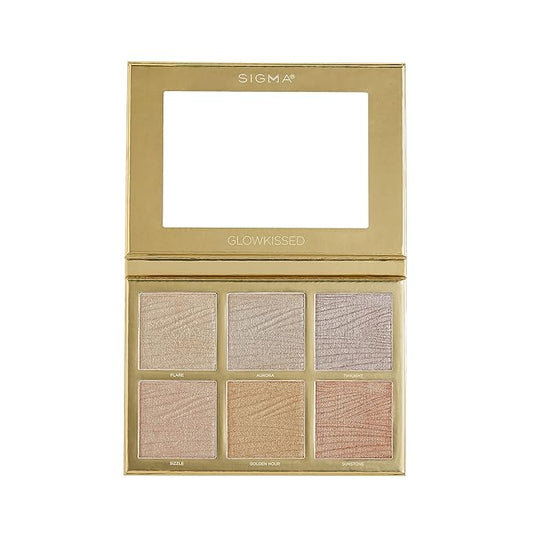 Sigma Beauty GlowKissed Highlight Palette | Highlighted Warm Tones | Glow Vibes, Mirror Included-Velvo Beauty