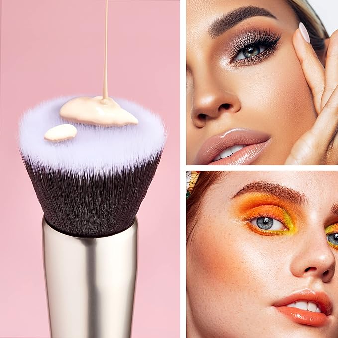 Jessup Makeup Brushes Set Professional, 25PCS Pink Premium Natural Powder Foundation Eyeshadow Blending Concealer Blusher Highlight Labeled Brushes, T290-Velvo Beauty