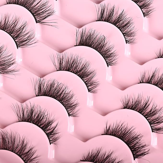 FARRED Half Lashes Natural Look Short Eyelashes Cat Eye Lash Fluffy Natural Lashes Wispy False Eyelash 14 Pairs Faux Mink Strip Eye Lashes Pack for Daily Makeup (F15 | 9-14mm)-Velvo Beauty