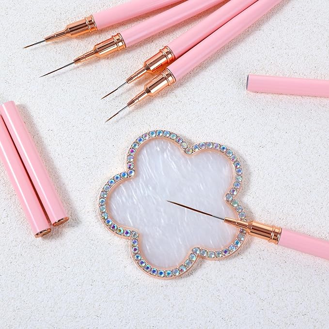 Resin Nail Art Palette Gold Edge Nail Holder Heart Shaped Color Makeup Foundation Mixing Tools Display Board Gel Nail Art Color Mixing Palette Painting Tray Manicure Tool (Colorful)-Velvo Beauty